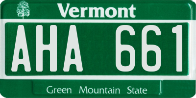 VT license plate AHA661