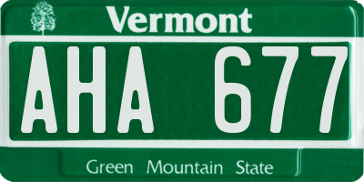 VT license plate AHA677