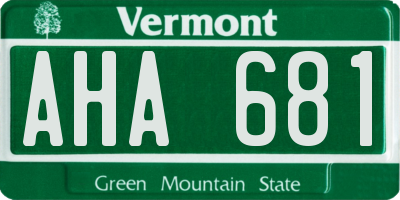 VT license plate AHA681