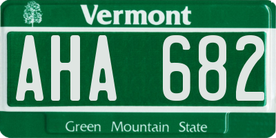 VT license plate AHA682