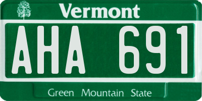 VT license plate AHA691