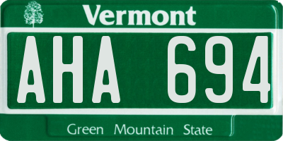 VT license plate AHA694