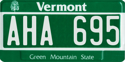 VT license plate AHA695
