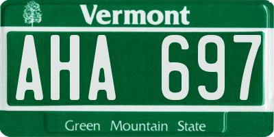 VT license plate AHA697