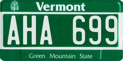 VT license plate AHA699