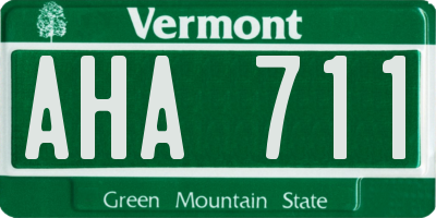 VT license plate AHA711