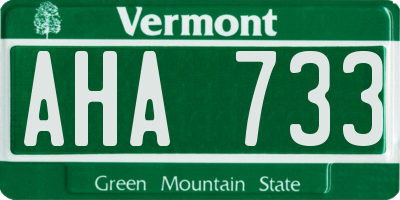 VT license plate AHA733