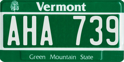 VT license plate AHA739
