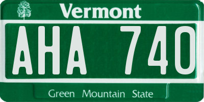 VT license plate AHA740
