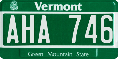 VT license plate AHA746