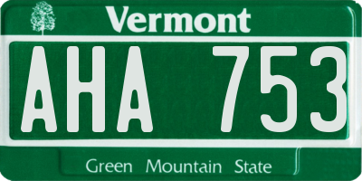 VT license plate AHA753