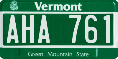VT license plate AHA761