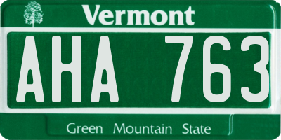 VT license plate AHA763