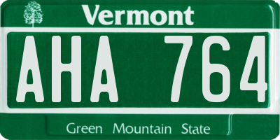 VT license plate AHA764