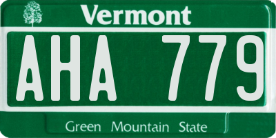 VT license plate AHA779
