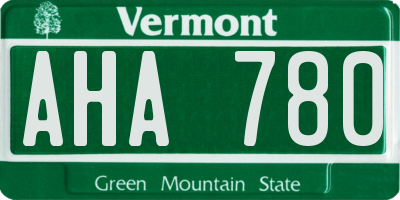 VT license plate AHA780