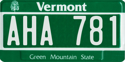 VT license plate AHA781