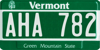 VT license plate AHA782