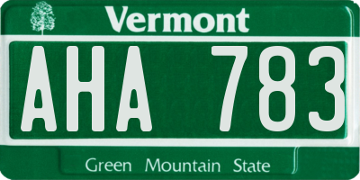 VT license plate AHA783