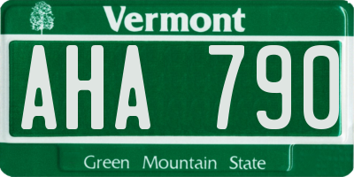 VT license plate AHA790