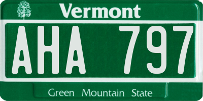 VT license plate AHA797