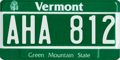 VT license plate AHA812