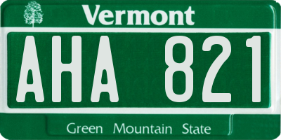 VT license plate AHA821