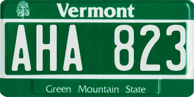 VT license plate AHA823