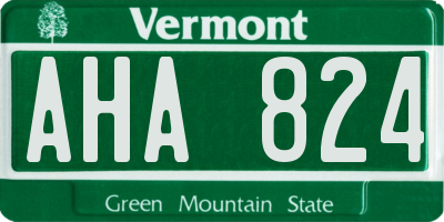 VT license plate AHA824