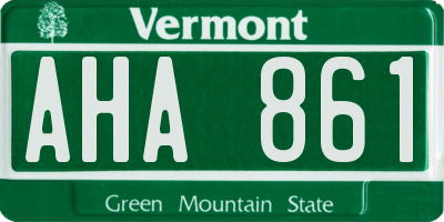 VT license plate AHA861