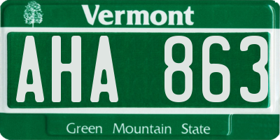VT license plate AHA863