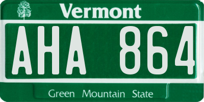 VT license plate AHA864
