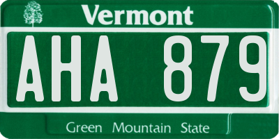 VT license plate AHA879