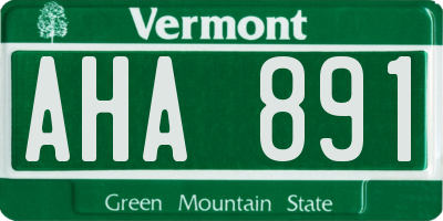 VT license plate AHA891