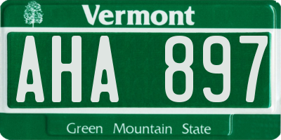VT license plate AHA897