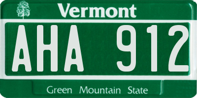 VT license plate AHA912