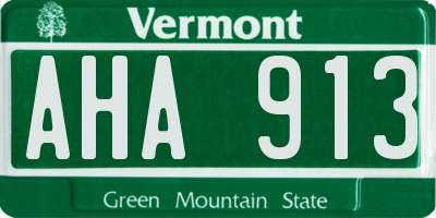 VT license plate AHA913