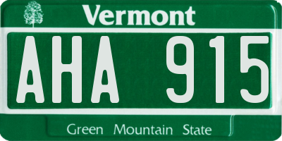VT license plate AHA915