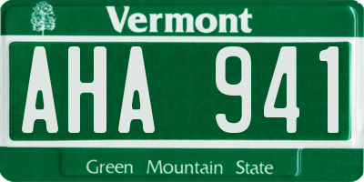 VT license plate AHA941