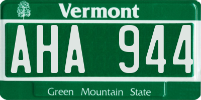 VT license plate AHA944