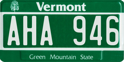VT license plate AHA946