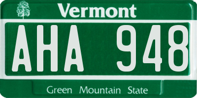 VT license plate AHA948
