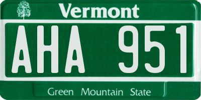 VT license plate AHA951