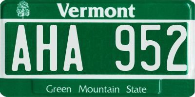 VT license plate AHA952
