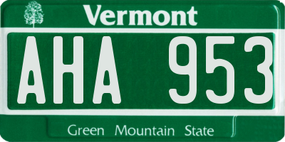 VT license plate AHA953