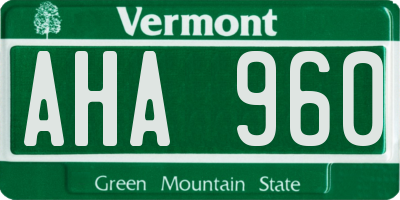 VT license plate AHA960