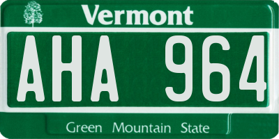 VT license plate AHA964