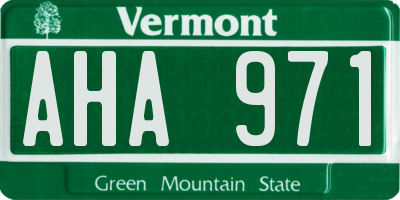 VT license plate AHA971