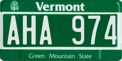 VT license plate AHA974
