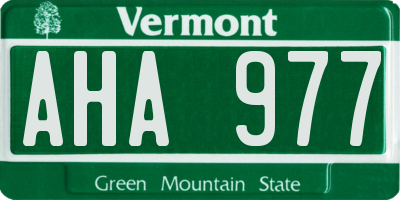 VT license plate AHA977